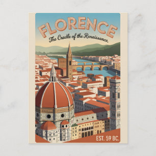 Florenz Italien Retro-Stadtansicht Reise Postkarte