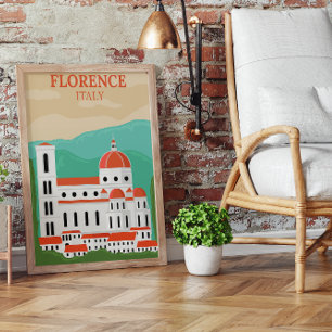 Florenz, Italien Retro Vintage Reise Poster