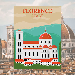 Florenz, Italien Retro Vintage Reise Postkarte