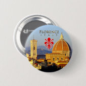 Florenz, Italien - Santa Maria Del Fiore Button (Vorne & Hinten)