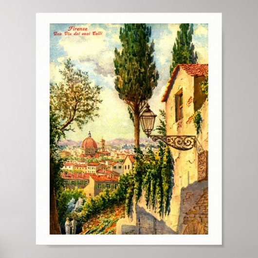 Florenz, Italien, Schöne Straßenszene Vintag Poster (Vorne)