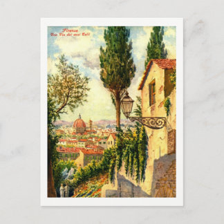Florenz, Italien, Schöne Straßenszene Vintag Postkarte