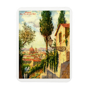 Florenz, Italien, schöne Straßenszene Vintage Po Magnet