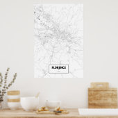 Florenz, Italien (schwarz auf weiß) Poster (Küche)