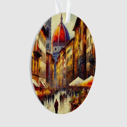 Florenz, Italien Straße mit Duomo-Malerei Ornament (Vorderseite)