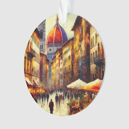 Florenz, Italien Straße mit Duomo-Malerei Ornament (Vorderseite)