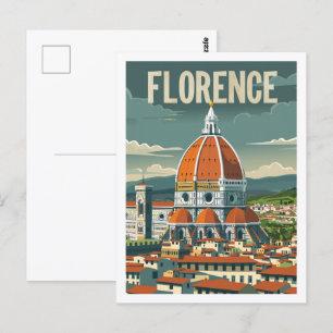 Florenz Italien Vintage Berühmter Reiseort Postkarte