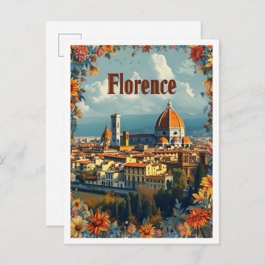 Florenz Italien Vintage Kunstreise Postkarte (Vorne/Hinten)