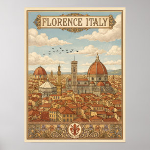 Florenz Italien Vintage Reise Poster