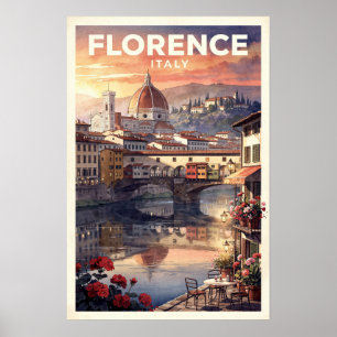 Florenz Italien Vintage Reise Poster