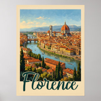 Florenz Italien Vintage Reise Poster