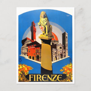 Florenz Italien Vintage-Reise Postkarte