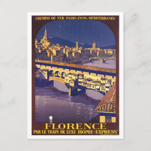 Florenz, Italien, Vintage-Reiseposter Postkarte