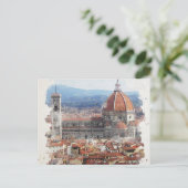 Florenz Italien Wasserfarben Kunst Postkarte (Stehend Vorderseite)