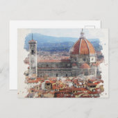 Florenz Italien Wasserfarben Kunst Postkarte (Vorne/Hinten)