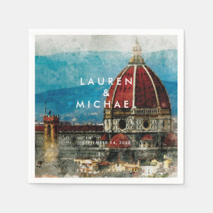 Florenz italy landschaftliche Hochzeitsnapkins Serviette