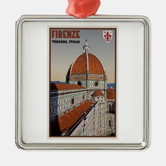 Florenz - Kathedrale von Glockenturm Ornament Aus Metall (Vorne)