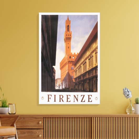 Florenz, Palazzo Vecchio, Vintag Italien Leinwanddruck (Insitu (Wohnzimmer))