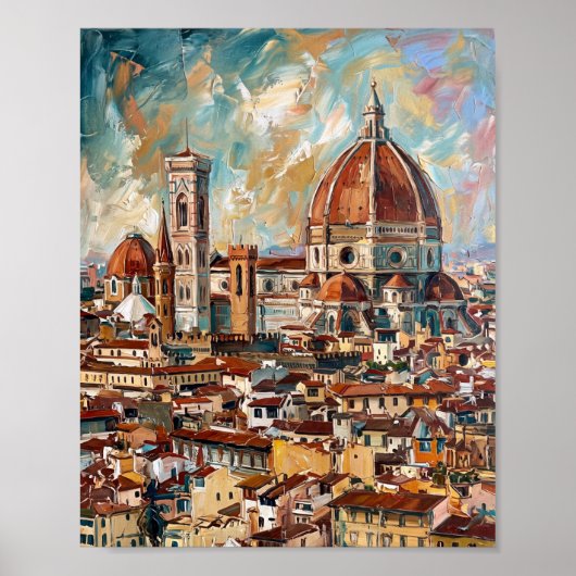 Florenz Poster Luxus-Abstrakt-Ölgemälde (Vorne)