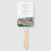 Florenz Skyline Aquarell Hochzeitsprogramm Fächer (Vorderseite)