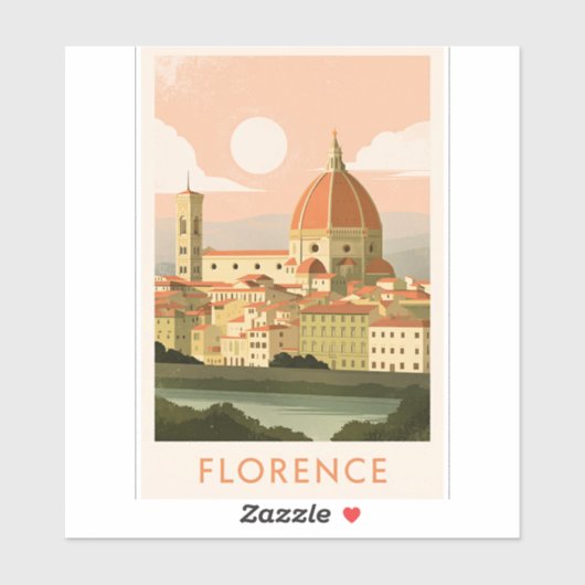 Florenz Stadtansicht Aufkleber (Blatt)