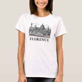 Florenz Stadtbild - Duomo Kathedrale Linie Kunst T-Shirt