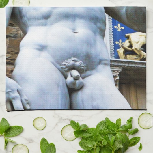 Florenz-Statue von David mit Liebe-Zitat Handtuch (Gefaltet)