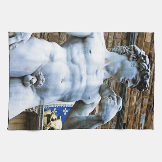 Florenz-Statue von David mit Liebe-Zitat Handtuch (Horizontal)