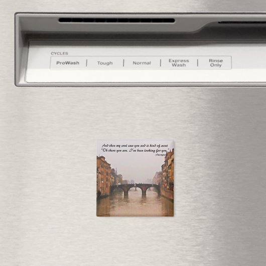 Florenzer Brücke mit Liebe Zitat Magnet (In Situ (Geschirrspüler))