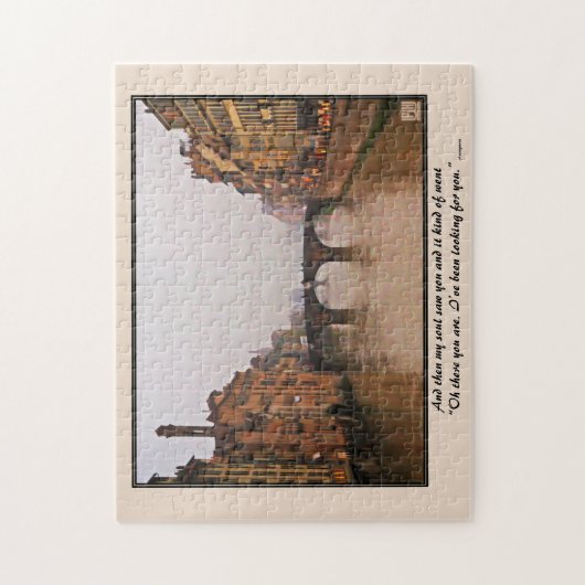 Florenzer Brücke mit Liebe Zitat Puzzle (Vertikal)