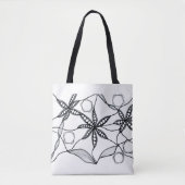 Flores abstractas en blanco y negro tasche (Vorderseite)