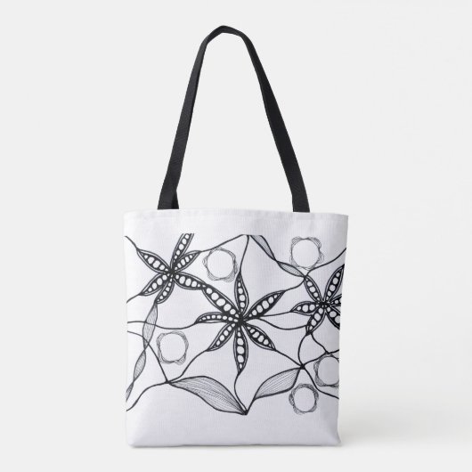 Flores abstractas en blanco y negro tasche (Rückseite)