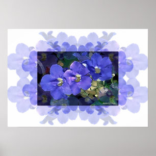 "Flores Azuis" (Blaublumen) Poster