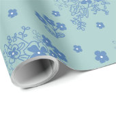 Flores azules geschenkpapier (Rolleneckpunkt)