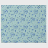 Flores azules geschenkpapier (Flach)