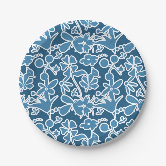 Flores azules pappteller (Vorderseite)
