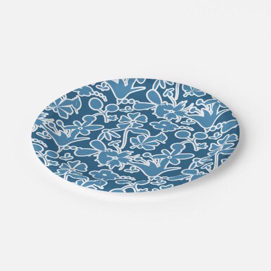 Flores azules pappteller (Schrägansicht)