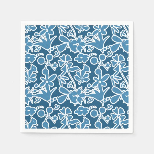 Flores azules serviette (Vorderseite)