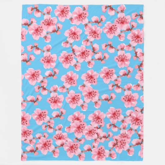 Flores de cerezo floreciendo fleecedecke (Vorderseite)