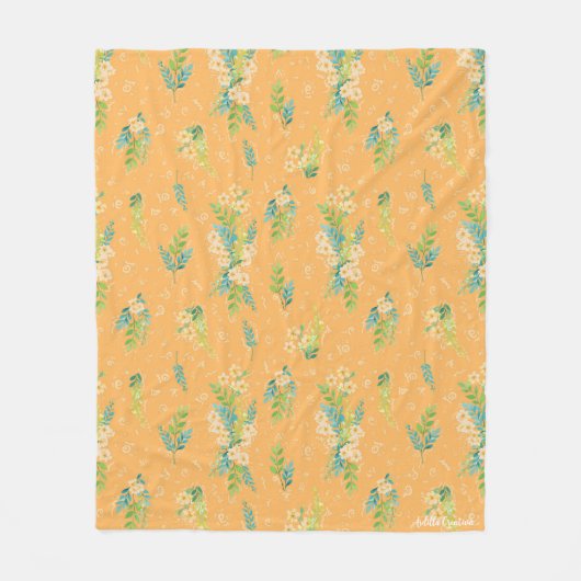 "Flores de Durazno" Fleecedecke (Vorderseite)