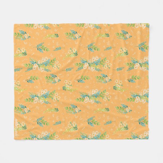 "Flores de Durazno" Fleecedecke (Vorderseite (Horizontal))