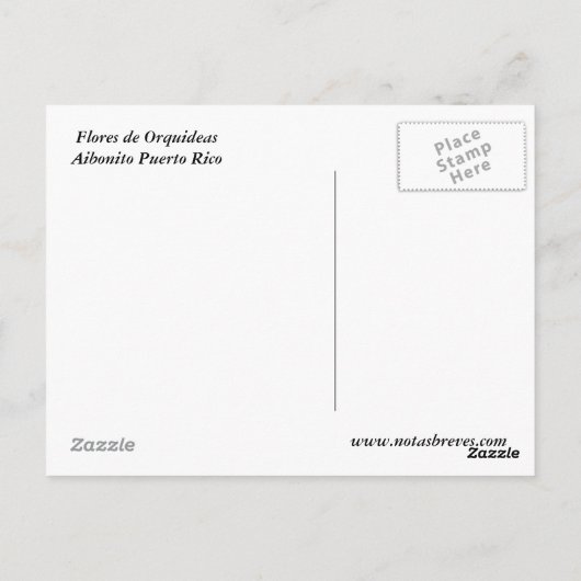 Flores de Orquideas Postkarte (Rückseite)