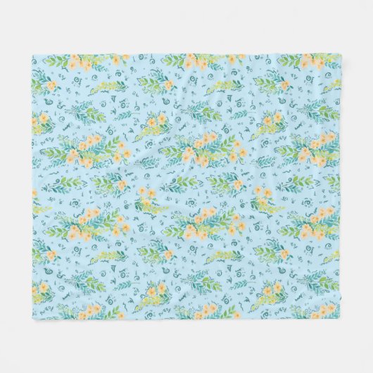 "Flores del cielo" Fleecedecke (Vorderseite (Horizontal))