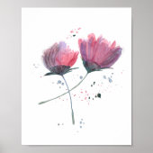 Flores em aquarela pintada a mão poster (Vorne)