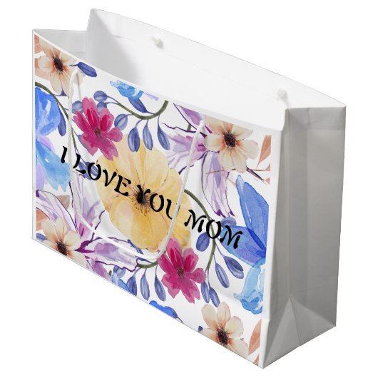 FLORES EN ACUARELA GROßE GESCHENKTÜTE (Vorderseite Schrägansicht)