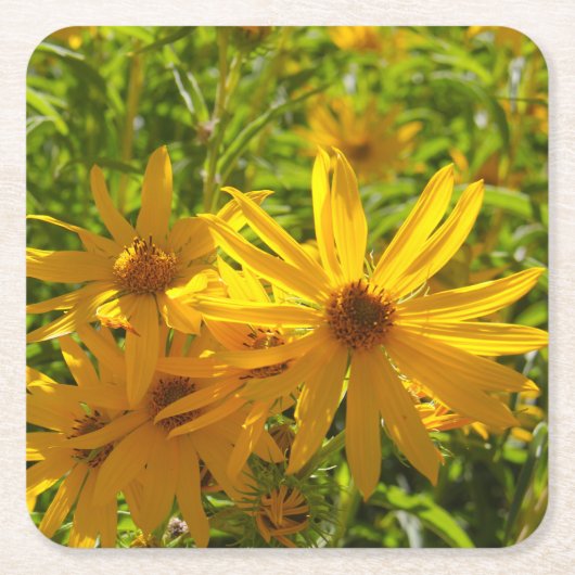 Flores en mi hierbas " Blume in meinem Unkraut " Rechteckiger Pappuntersetzer (Vorderseite)