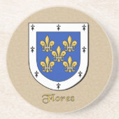 Flores Heraldic Shield Sandstein Untersetzer (Vorne)