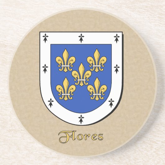 Flores Heraldic Shield Sandstein Untersetzer (Vorne)