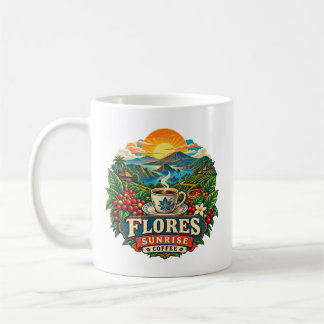 Flores Sunrise Coffee Vintage Indonesische Kunst T Kaffeetasse