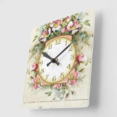 Flores Vintage Quadratische Wanduhr (Winkel)